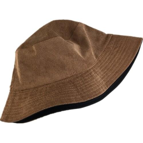 KENSHELLEY Retro Corduroy Small Cornice Hat Autumn And Winter Wear On Both Sides Of Travel Sun Hat Tide Version Of Fisherman Hat