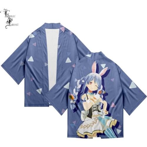 VTuber Usada Pekora 3D Printing Japanese Kimono Haori Yukata Women/Men Fashion Summer Casual Cool Short Sleeve Streetwear