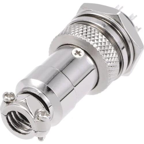 1set Round Metal Aviation Socket Plug GX12 GX16 GX20-2 / 3/4/5/6/7/8/9 / 10PIN Male + Bus Panel Connector with Plastic Cover