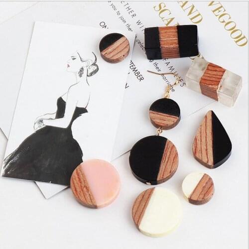 10pcs/lot 2017 New fashion handmade wood resin necklace pendant Earrings pendant accessories