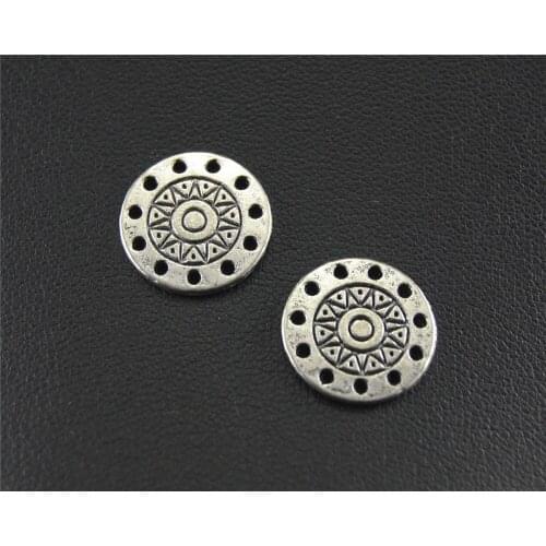 10pcs Silver Color The sun pattern Round Charm For DIY Jewelry Making Findings 12mm A1475