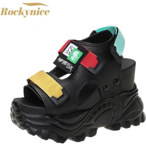 2021 Fashion High Platform Sneakers Buckle Punk Chunky Sandals Cool Womens Beach Sandals Open Toe Casual Summer Sports Shoes