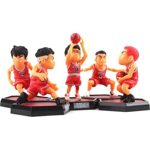 5pcs/set Slam Dunk Rukawa Kaede Hanamichi Sakuragi Figure PVC Model Toy Doll Anime Basketball Player Figurine