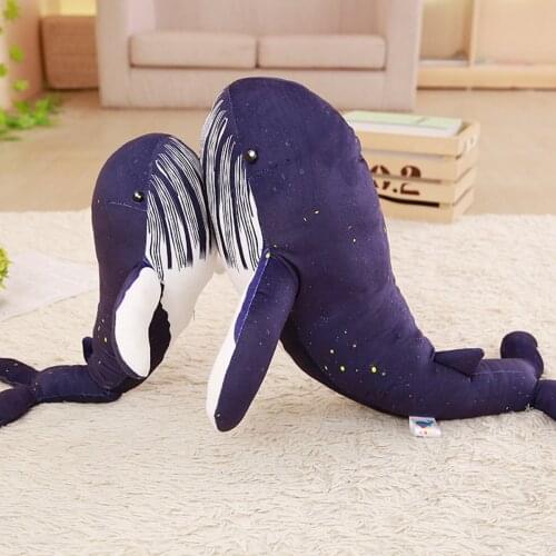 60 / 80cm blue whale plush pillow cute blue whale Plush Toy Plush filled soft pillow for boys and girls