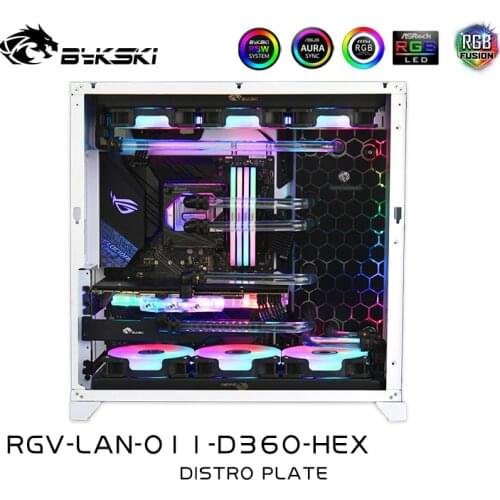 BYKSKI Acrylic Board Water Channel Solution kit use for LIAN LI O11 Dynamic Case / Kit for CPU and GPU Block / Instead reservoir