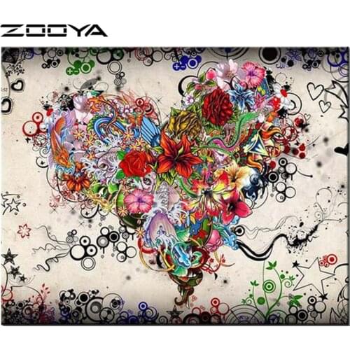 ZOOYA Diamond Embroidery Sale Cross-Stitch Kits 5d DIY Diamond Painting Flower Heart Embroidered With Rhinestones R2454
