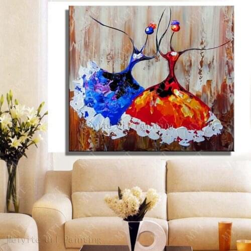 Free delivery murals, hand-painted abstract dance for two people art, oil painting canvas office living room