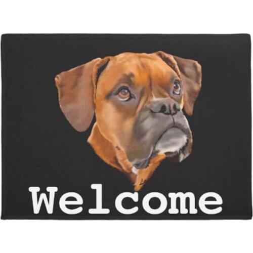 Boxer Dog Doormat Home Decoration Entry Non-slip Door Mat Rubber Washable Floor