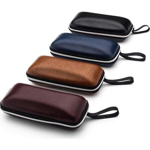 PU Fiber Zipper Sunglasses Case Box Sun Glasses Case Eyeglasses Box Eyewear Accessories Square 2021 New Hot Selling