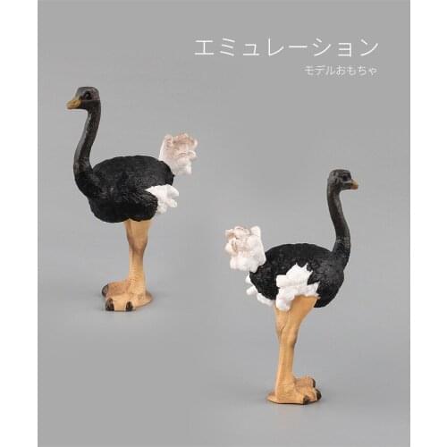1pc 12cm Simulation Wild PVC Animal Ostrich Cub Model Action Figures Collection Miniature Cognition Educational Toy for children