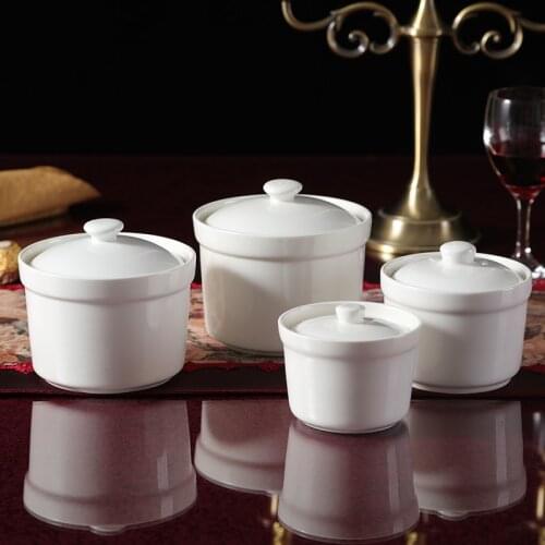 Ceramic water stew stewed birds nest sharks fin snow clam double cover ears Zhongdun soup tonic soup pot with lid to the pot