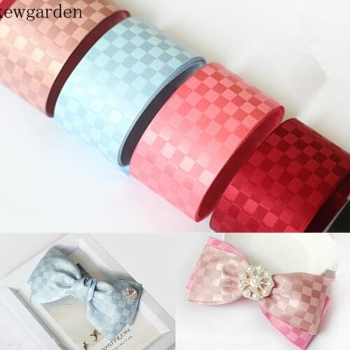 Kewgarden 38mm 3.8cm Plaid Satin Ribbons Handmade Ribbed Ribbon DIY Bowknot Accessories Tape 10 m/lot