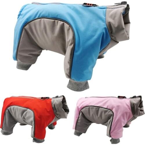 Dog Overalls Winter Warm Waterproof Dog Down Jacket Jumpsuit for Small Dogs Zippered Pet Clothes Snowsuit