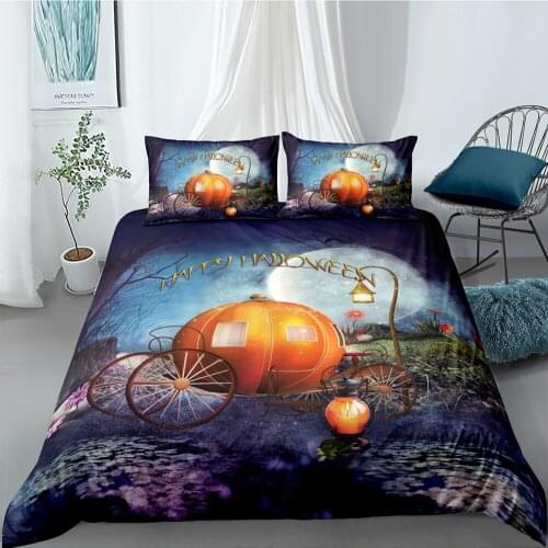 Pumpkin Carriage Bedding Set Halloween Fashionable Duvet Cover Queen King Twin Full Single Double Unique Design Bed Set