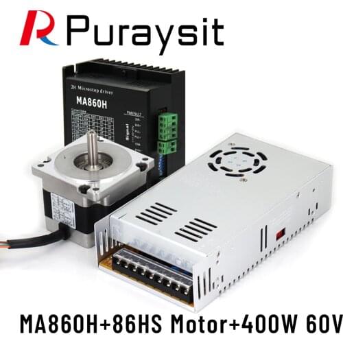 Puraysit 2Phase Nema34 Stepper Motor Kit 86HS Motor+MA860H Driver+ 400W 60V 6.5A Power Supply Used fo CNC parts