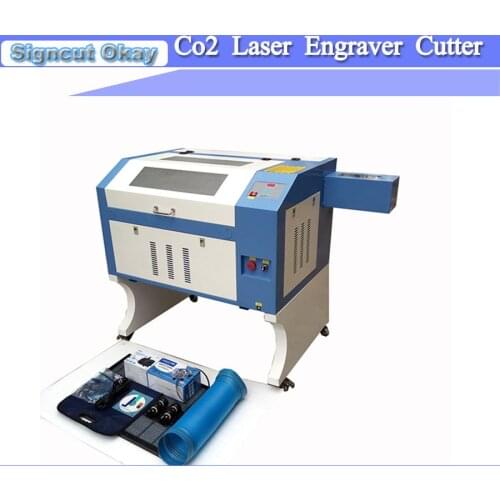 Laser Engraving Machine With up and down honeycomb table 50/60/80/90W Laser rubber stamp glass cutting machine free shipping