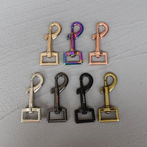 LOGO 10 Pcs 20mm Metal Snap Hook Trigger Lobster Clasps Clips Flat Bottom Spring Gate Leather Craft Pet Leash Bag Strap Belt