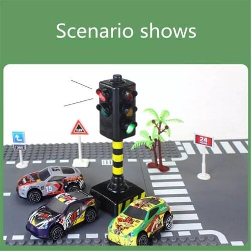 Mini Traffic Signs Road Light Block with Sound LED Children Safety Education Kids Puzzle Traffic Light Toys Boys Girls Gifts