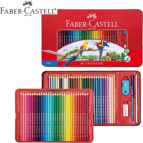 Faber Castell Water Colored Pencil 24/36/48 Colors Tin Box 114468 Drawing Non-toxic Pencils set for Artist Sketch Germany