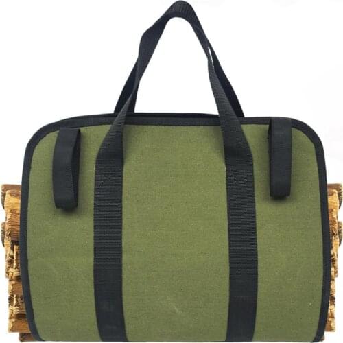 Extra Large Waterproof Firewood Log Carrier Canvas Firewood Holder Indoor with Handles for Easy Carry