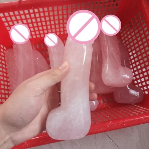 Hot sale 100% Natural Rose Quartz Crystal Wand Healing Crystal Gemstone Yoni Massage Stick as Gift for Women