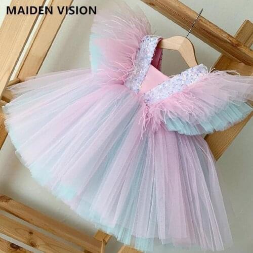 Unicorn Rainbow summer Baby Girl cake Dress 1st Birthday Party Wedding Dress For Girl Princess Evening Dresses Kid Clothes