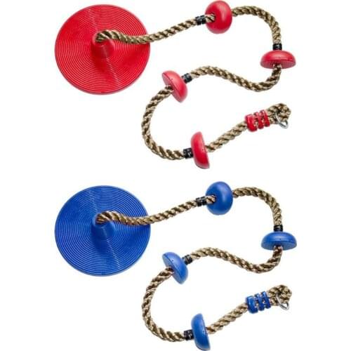 Platform and Disc Swing Seat Fitness Swing Climbing Rope Outdoor Park Training Climbing Childrens Toy Birthday Gift