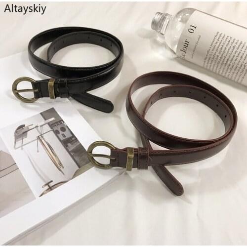 Belts Women Korean Trendy Chic Retro Waistband Needle Buckle Womens Simple All-match Student Metal Belt Lesiure PU Leather Strap