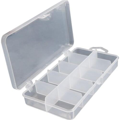 LUSHAZER Fishing Box10Compartments Plastic Storage Case Fishing Accessories lure Hook BoxesFishing TackleBox