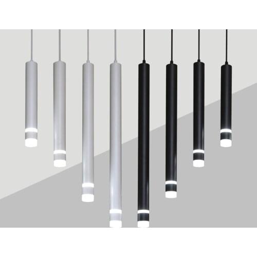 Dimmable 7W 10W Pendant Led light Long Tube Kitchen Island Dining Room lights fixtures Cylinder Pipe Hanging for home decor