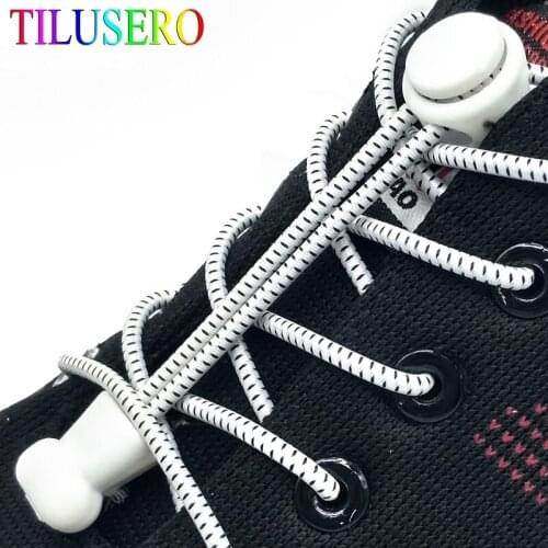 Fashion 1 pair No TIE Lacing System Round Lazy Shoelace Elastic Shoelaces Locking Laces No Tie Shoelaces Accessories