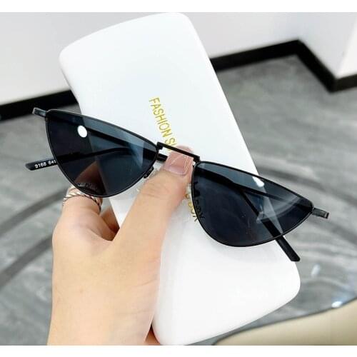 Trending Cats Eye Women Sunglasses Vintage Semicircle Metal Frame Mens Sun Glasses Luxury Designer Decorative Unusual Glasses