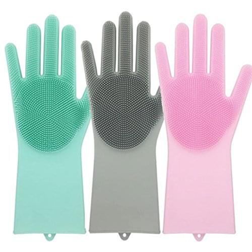Magic Silicone Dish Washing Gloves Kitchen Accessories Dishwashing Glove Household Tools for Cleaning Car Pet Brush