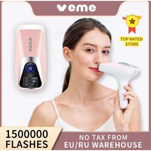 Veme Portable Home Use IPL Laser Epilator Permanent Hair Removal Device Bikini Whole Body Electric Trimmer Machine For Women Men