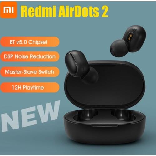 Xiaomi Redmi AirDots 2 TWS Earphones BT v5.0 Fast Auto Pairing 12H Playtime Sport Earbuds With Mics For Android iOS TWS