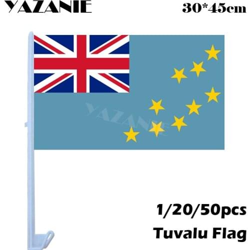 YAZANIE 30*45cm 1/20/50pcs Tuvalu Window Car Flags and Banners Double Sided Custom Design Logo Flag Company Sports Banners