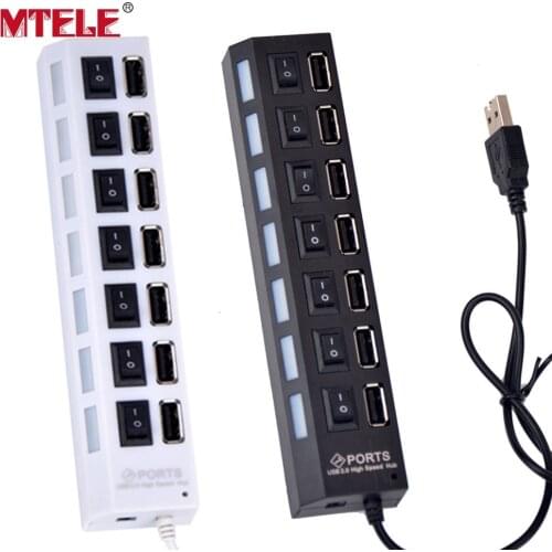 MTELE High Quality 7 USB Outlets Small Splitter Switch And Battery Box With Usb Port For LED Light Up Kit Building Model