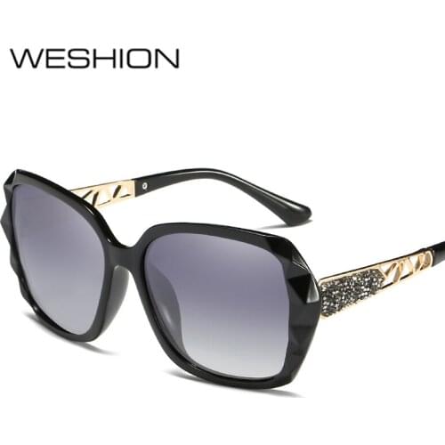 WESHION Square Sunglasses Women Polarized Classic Bigger Frame Ladies Fashion Desinger Eyeglasses 2018 Lunettes De Soleil Cases