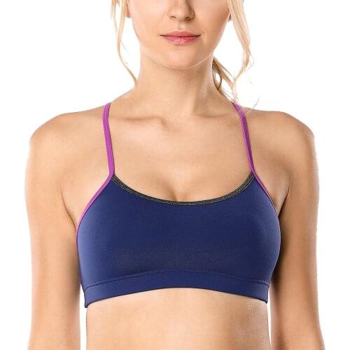 Womens Light Support Braided T-Back Fashion Yoga Sports Bra