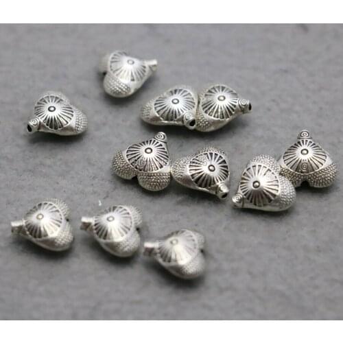 10PCS Wholesale heart Spacers DIY Alloy Metal Fittings for Accessory components Findings Silver-plate Findings jewelry 12*13mm