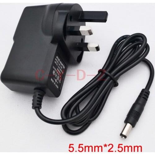 100PCS 5V2A AC 100V-240V Converter Adapter DC 5V 2A Power Supply 2000mA UK 3 Plug DC 5.5mm x 2.1-2.5mm Free post shipping