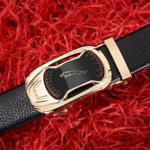 2020 Leather Quality Automatic Buckle black Belts Cummerbunds Cinturon Hombre Men Belt Male Genuine Leather Strap Belts For Men