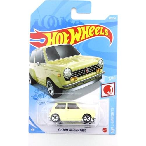 2021-187 Hot Wheels CUSTOM 70 HONDA N600 Mini Alloy Coupe 1/64 Metal Diecast Model Car Kids Toys Gift