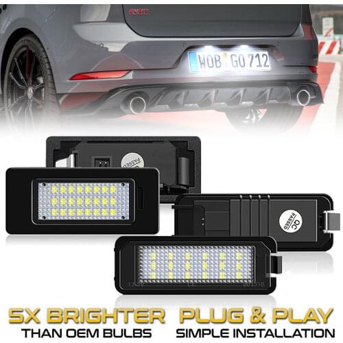 LED Number License Plate Light Lamp For VW （Passat B6 B7 B8 Only Alltrac） Tiguan 1 2 Touareg 2 Caddy 4 Sharan 2 Golf 6 7 Variant