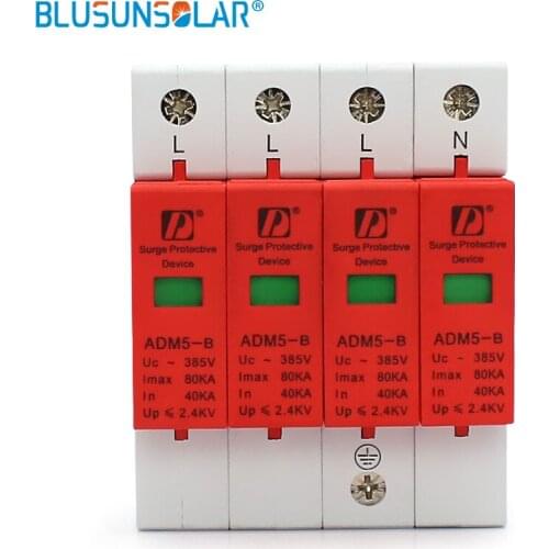 5 pieces lot Din Rail 35mm surge protector 80KA 4P (3P+N) 385V Power Surge Protective Device for Home Power System