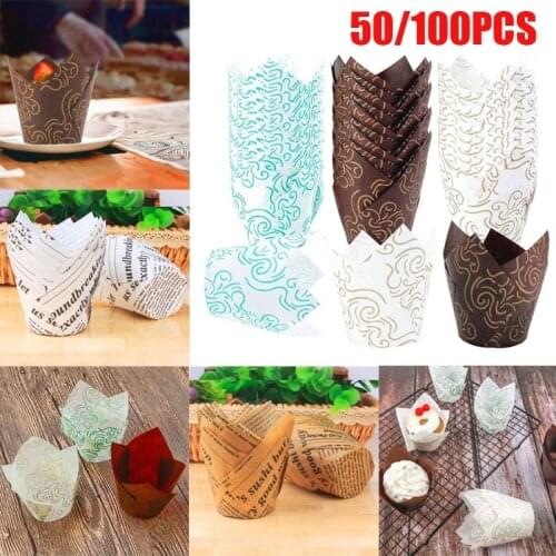50/100pcs Paper Baking Cups Cakes Muffin Liners Wrappers Dessert Cup Holders for Party Disposable Tray Cake Mold Decor Tools
