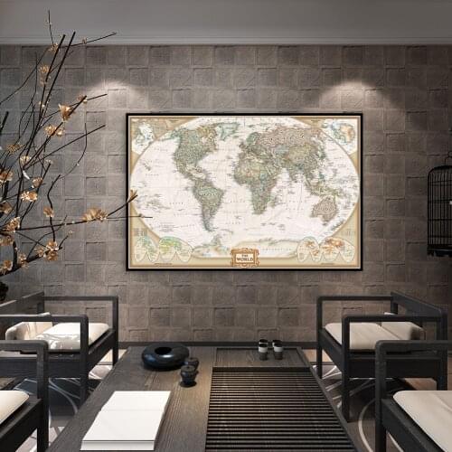 70*50cm The Vintage World Political Map Retro Wall Art Poster Canvas Painting Children School Supplies Living Room Home Decor