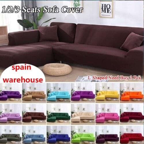 Velvet Solid Color Corner Sofa Covers For Living Room Elastic Slipcovers Stretch Couch Cover L Shape Need Buy 2Pieces