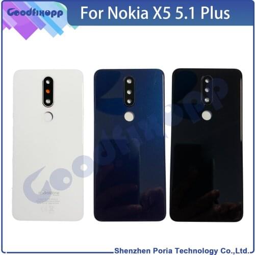 For Nokia X5 5.1 Plus Of The Battery Cover Rear Cover Of The Back Door Of The Telephone Case Back Cover + Camera Lens