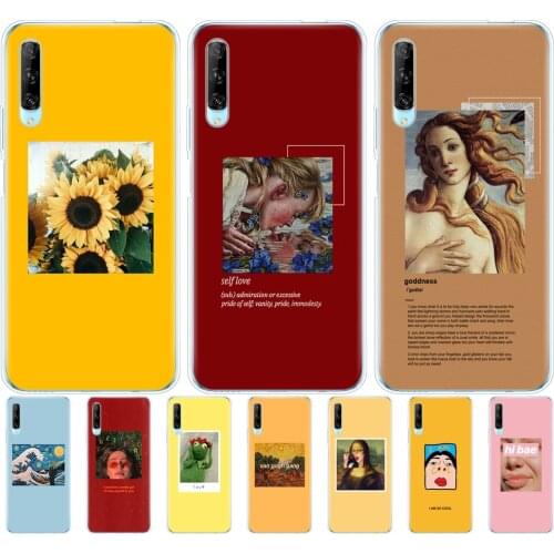 Silicon phone cover case for huawei p40 lite E p40 pro cover for huawei Y7P Y6S Y9S NOVA 5T Art Aesthetic Van Gogh Mona Lisa